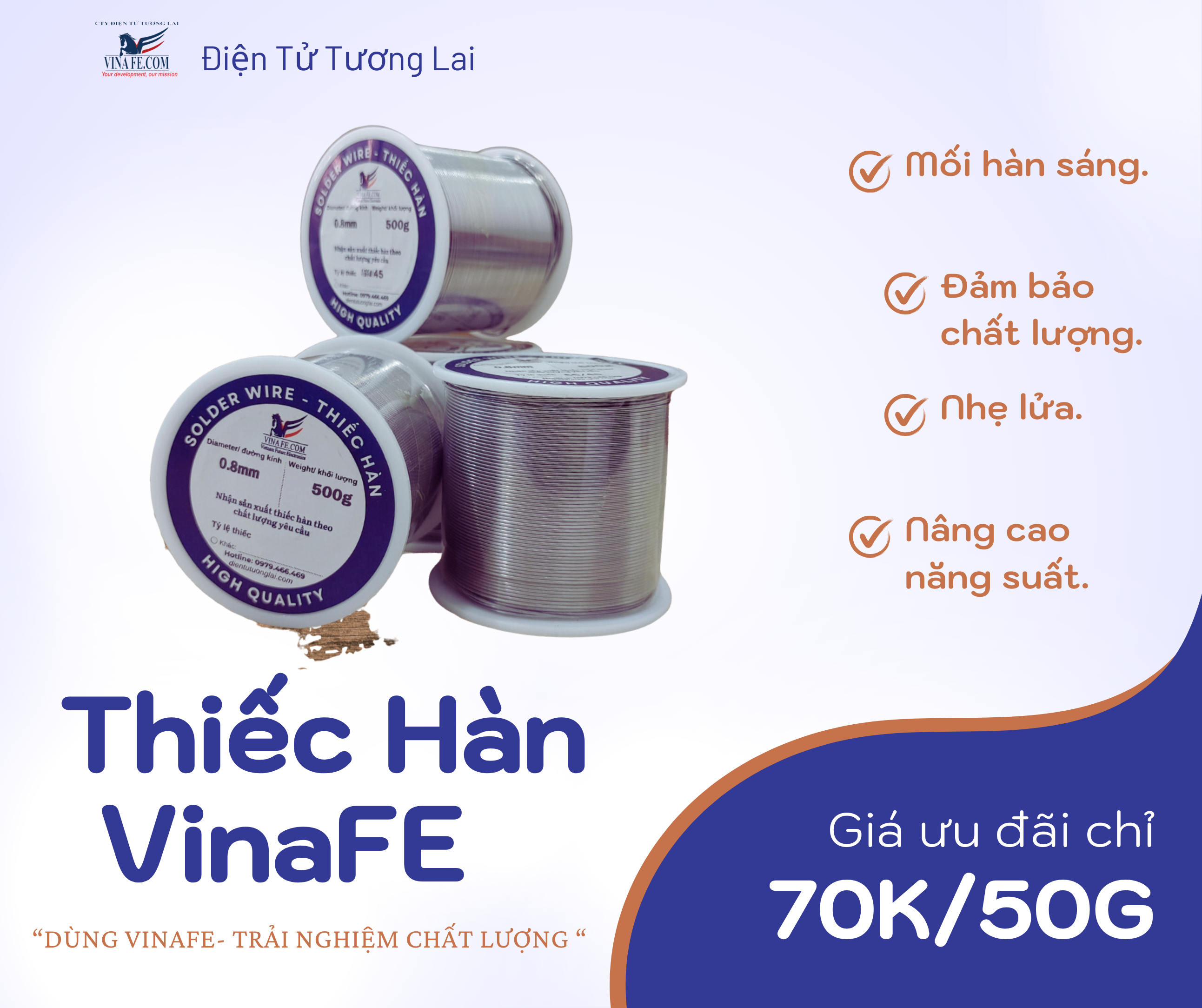 Đại Lý Thiếc Hàn VINAFE – Giá Rẻ, Đa Dạng Kích Thước & Tính Năng
